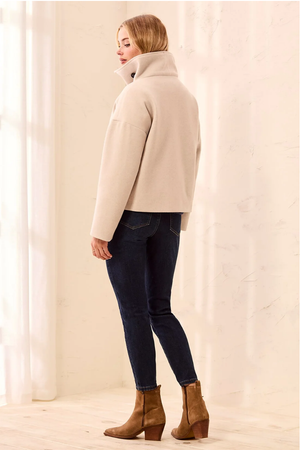Funnel Neck Jacket — Antique White