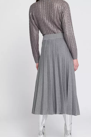 Foil V-Neck Sweater — Silver
