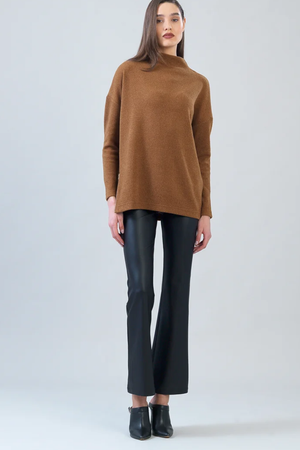 Sweater with Zip — Camel