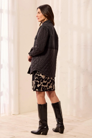 Denim Quilted Jacket — Black