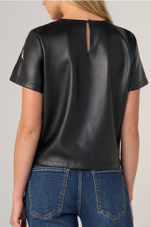 Short Sleeve Embroidered Tee — Black