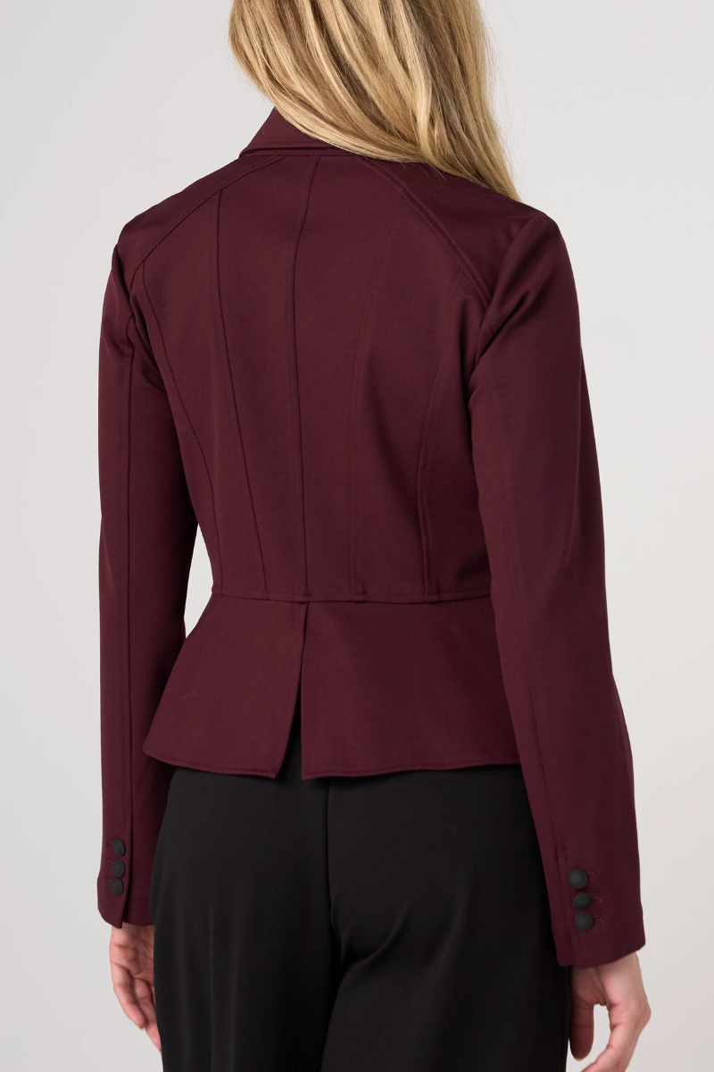 Peplum Jacket — Dark Oxblood