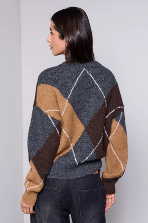 Argyle Cardigan — Heather Charcoal