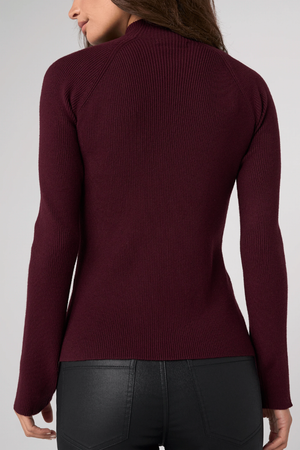 Dark Oxblood Ribbed Turtleneck Sweater