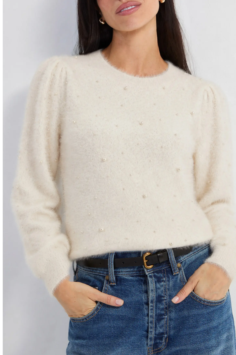 Puff Sleeve Sweater — Ivory