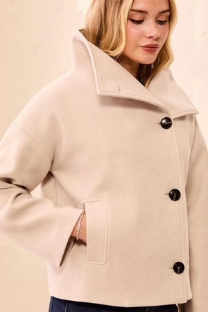 Funnel Neck Jacket — Antique White