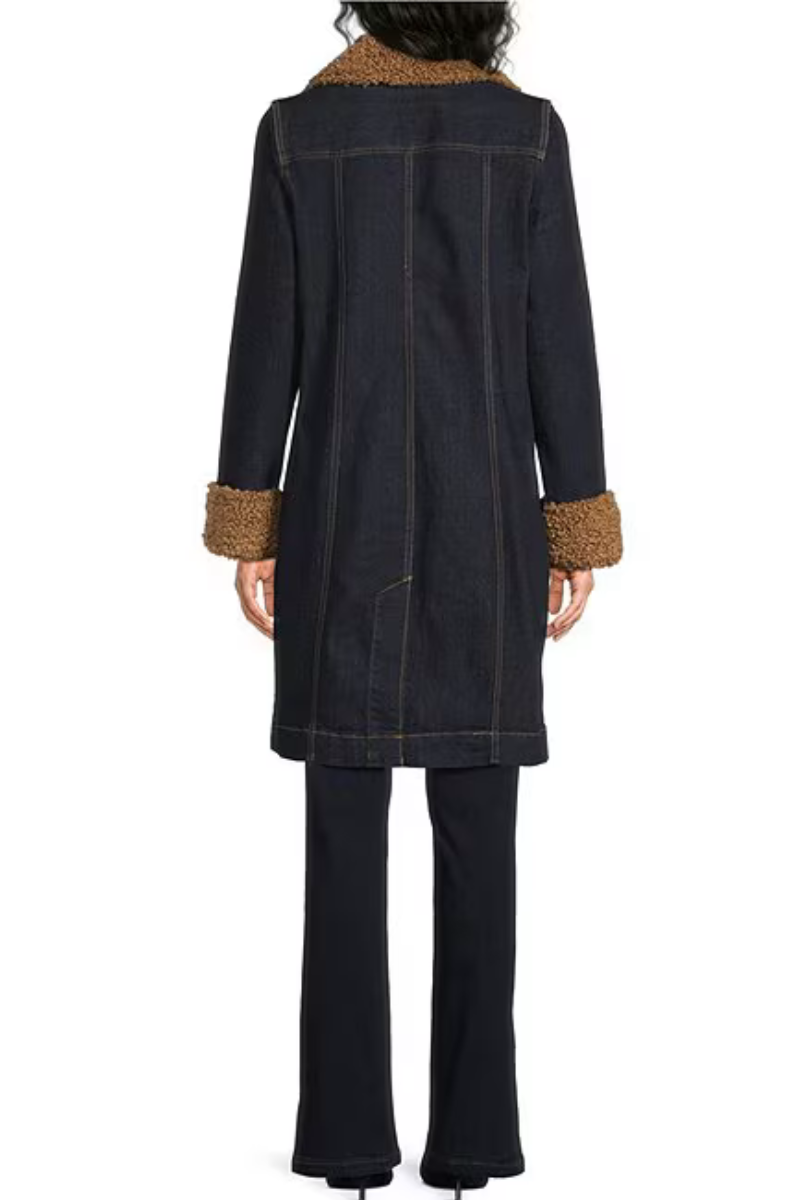 Liverpool LA Sherpa-Trimmed Denim Jacket