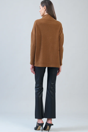 Sweater with Zip — Camel