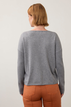 Rib Sleeve Sweater — Cloud Heather