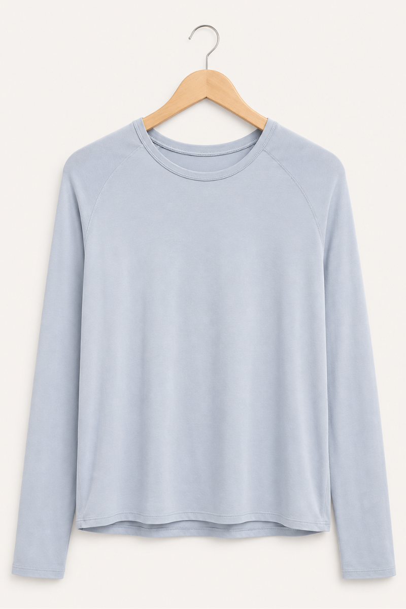 Raglan Sleeve Layering Top — Light Blue