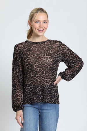Knit Top — Cocoa Leopard