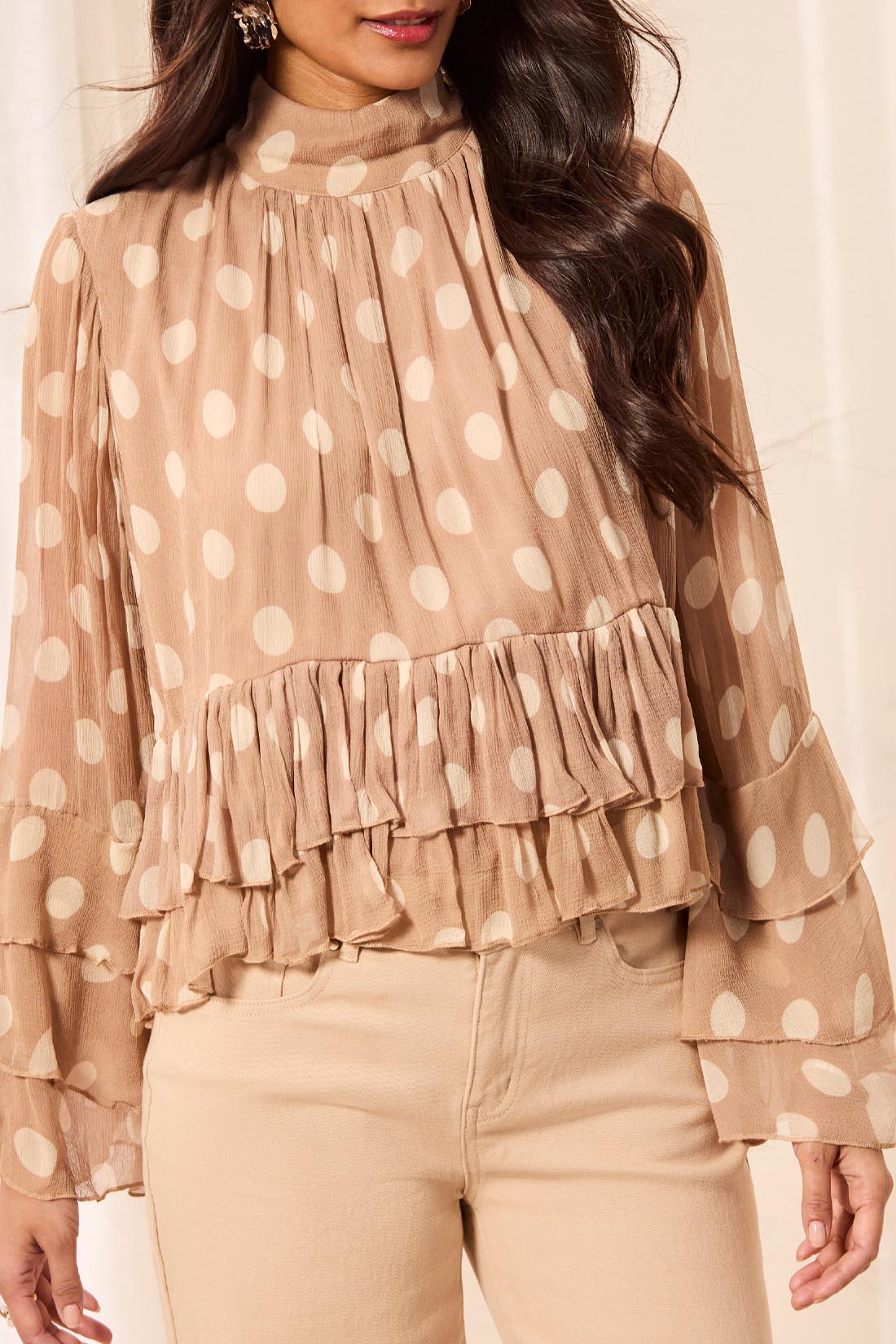 Peplum Top with Frill — Pashmina
