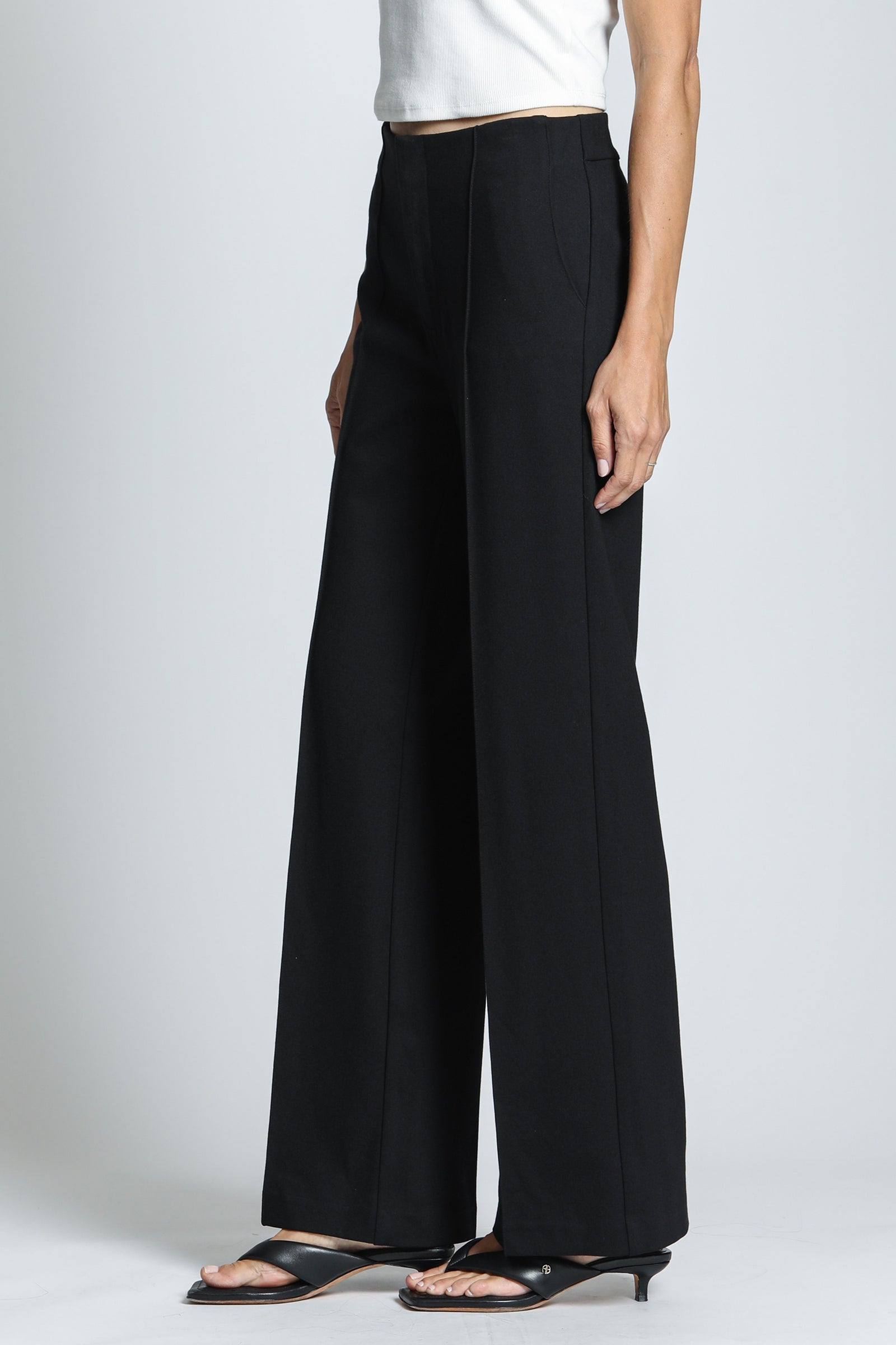 Center Seam Ponte Pant — Black