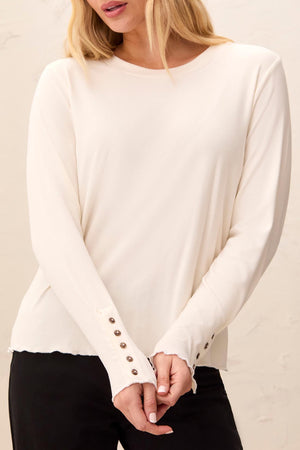 Long Sleeve Crew Neck Top — Moonstone