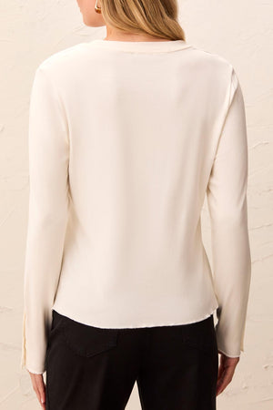 Long Sleeve Crew Neck Top — Moonstone